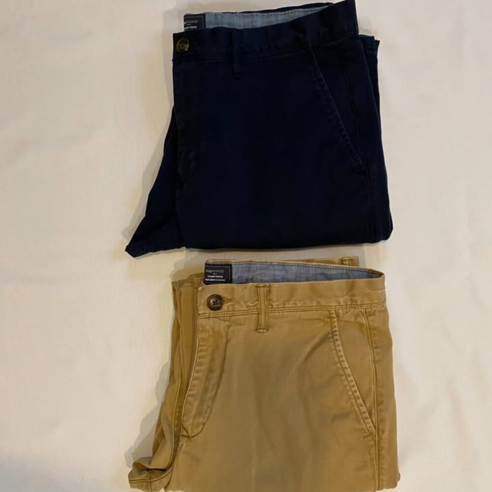 2 GAPKhakis Men's Straight Stretch Chino Pants 32x34